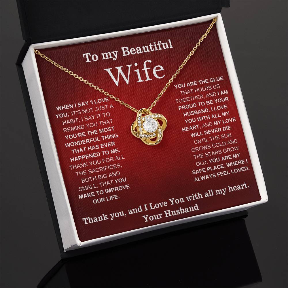 To My Beautiful Wife, Thank You And I Love You